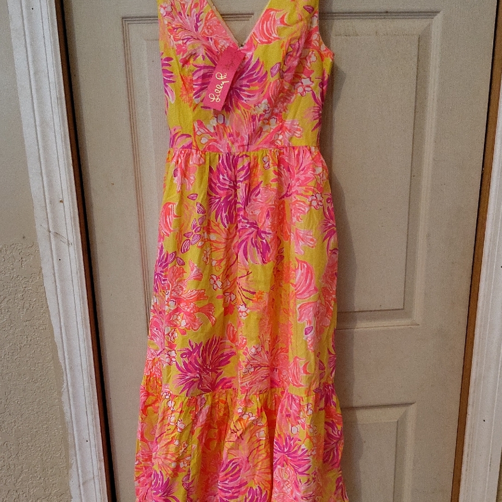 Lilly Pulitzer Pink and Yellow Floral Dress